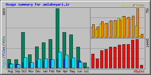 Usage summary for amlakeyari.ir